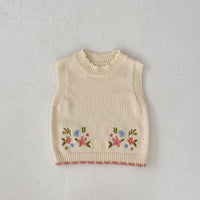 Load image into Gallery viewer, Baby Kid Girls Flower Embroidered Vests Waistcoats Wholesale 230828125
