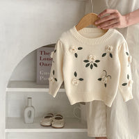 Load image into Gallery viewer, Baby Kid Girls Solid Color Embroidered Sweaters Wholesale 230828156
