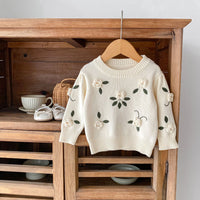 Load image into Gallery viewer, Baby Kid Girls Solid Color Embroidered Sweaters Wholesale 230828156
