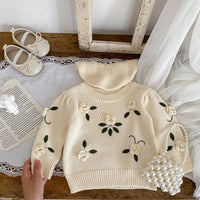 Load image into Gallery viewer, Baby Kid Girls Solid Color Embroidered Sweaters Wholesale 230828156
