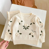 Load image into Gallery viewer, Baby Kid Girls Solid Color Embroidered Sweaters Wholesale 230828156
