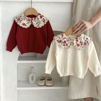 Load image into Gallery viewer, Baby Kid Girls Solid Color Flower Sweaters Wholesale 230828177

