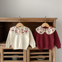 Load image into Gallery viewer, Baby Kid Girls Solid Color Flower Sweaters Wholesale 230828177
