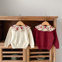 Load image into Gallery viewer, Baby Kid Girls Solid Color Flower Sweaters Wholesale 230828177
