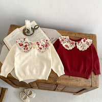 Load image into Gallery viewer, Baby Kid Girls Solid Color Flower Sweaters Wholesale 230828177
