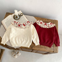 Load image into Gallery viewer, Baby Kid Girls Solid Color Flower Sweaters Wholesale 230828177
