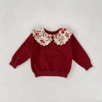 Load image into Gallery viewer, Baby Kid Girls Solid Color Flower Sweaters Wholesale 230828177
