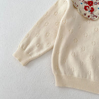 Load image into Gallery viewer, Baby Kid Girls Solid Color Flower Sweaters Wholesale 230828177
