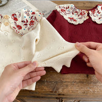 Load image into Gallery viewer, Baby Kid Girls Solid Color Flower Sweaters Wholesale 230828177
