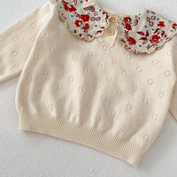 Load image into Gallery viewer, Baby Kid Girls Solid Color Flower Sweaters Wholesale 230828177
