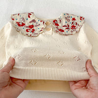 Load image into Gallery viewer, Baby Kid Girls Solid Color Flower Sweaters Wholesale 230828177
