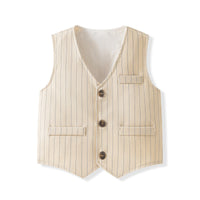 Load image into Gallery viewer, 3 Pieces Set Baby Kid Boys Solid Color Shirts Striped Vests Waistcoats And Pants Wholesale 230828182
