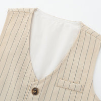 Load image into Gallery viewer, 3 Pieces Set Baby Kid Boys Solid Color Shirts Striped Vests Waistcoats And Pants Wholesale 230828182
