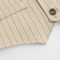 Load image into Gallery viewer, 3 Pieces Set Baby Kid Boys Solid Color Shirts Striped Vests Waistcoats And Pants Wholesale 230828182
