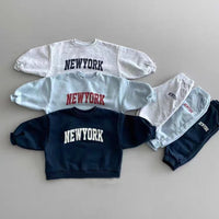Load image into Gallery viewer, 2 Pieces Set Baby Kid Girls Boys Sports Letters Hoodies Sweatshirts And Solid Color Pants Wholesale 230828220
