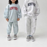 Load image into Gallery viewer, 2 Pieces Set Baby Kid Girls Boys Sports Letters Hoodies Sweatshirts And Solid Color Pants Wholesale 230828220
