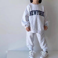 Load image into Gallery viewer, 2 Pieces Set Baby Kid Girls Boys Sports Letters Hoodies Sweatshirts And Solid Color Pants Wholesale 230828220
