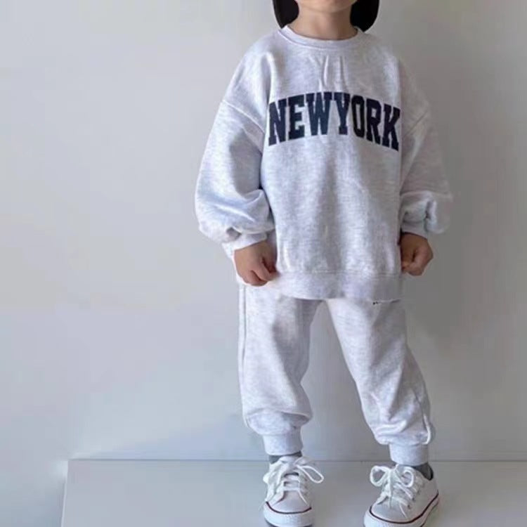 2 Pieces Set Baby Kid Girls Boys Sports Letters Hoodies Sweatshirts And Solid Color Pants Wholesale 230828220