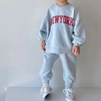 Load image into Gallery viewer, 2 Pieces Set Baby Kid Girls Boys Sports Letters Hoodies Sweatshirts And Solid Color Pants Wholesale 230828220
