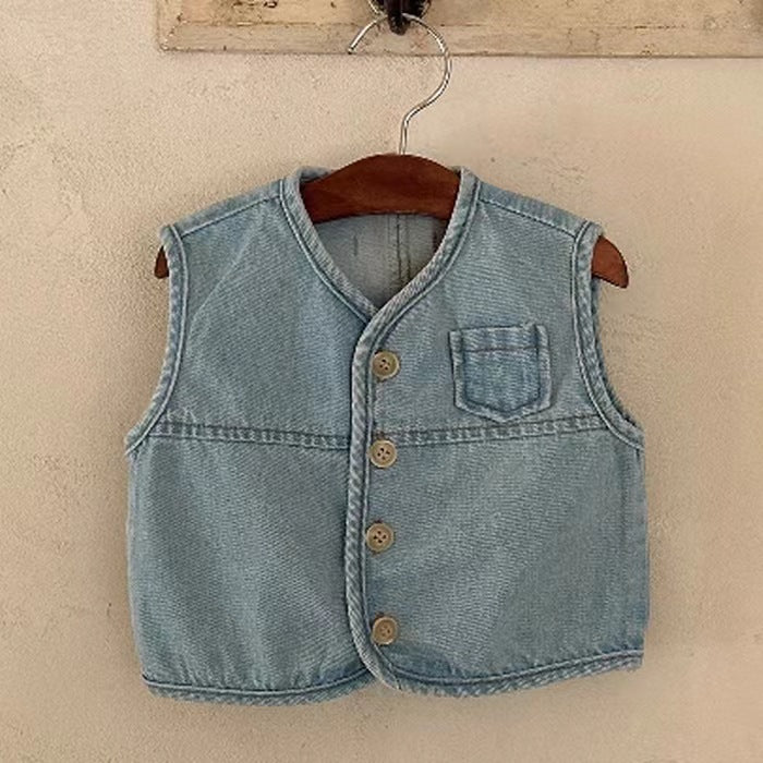 Baby Kid Girls Boys Solid Color Vests Waistcoats Wholesale 230828222