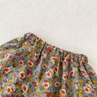 Load image into Gallery viewer, 2 Pieces Set Baby Kid Girls Solid Color Print Tops And Flower Shorts Wholesale 230828248
