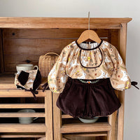 Load image into Gallery viewer, 3 Pieces Set Baby Kid Girls Animals Print Tops Solid Color Shorts And Hat Wholesale 230828249
