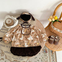 Load image into Gallery viewer, 3 Pieces Set Baby Kid Girls Animals Print Tops Solid Color Shorts And Hat Wholesale 230828249
