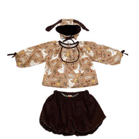 Load image into Gallery viewer, 3 Pieces Set Baby Kid Girls Animals Print Tops Solid Color Shorts And Hat Wholesale 230828249
