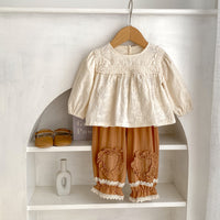 Load image into Gallery viewer, Baby Kid Girls Solid Color Love heart Tops And Pants Wholesale 230828257
