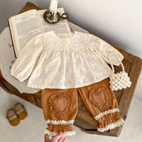 Load image into Gallery viewer, Baby Kid Girls Solid Color Love heart Tops And Pants Wholesale 230828257
