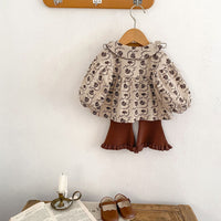 Load image into Gallery viewer, Baby Kid Girls Solid Color Flower Print Tops Pants Wholesale 230828263
