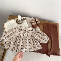 Load image into Gallery viewer, Baby Kid Girls Solid Color Flower Print Tops Pants Wholesale 230828263
