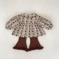 Load image into Gallery viewer, Baby Kid Girls Solid Color Flower Print Tops Pants Wholesale 230828263
