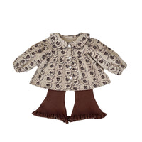Load image into Gallery viewer, Baby Kid Girls Solid Color Flower Print Tops Pants Wholesale 230828263
