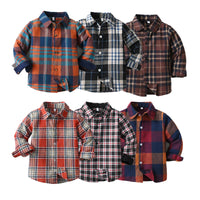 Load image into Gallery viewer, Baby Kid Boys Color-blocking Checked Shirts Wholesale 230828272
