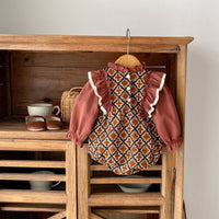 Load image into Gallery viewer, Baby Girls Color-blocking Print Rompers Wholesale 230828284
