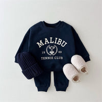 Load image into Gallery viewer, 2 Pieces Set Baby Kid Girls Boys Letters Print Hoodies Sweatshirts And Solid Color Pants Wholesale 230828316
