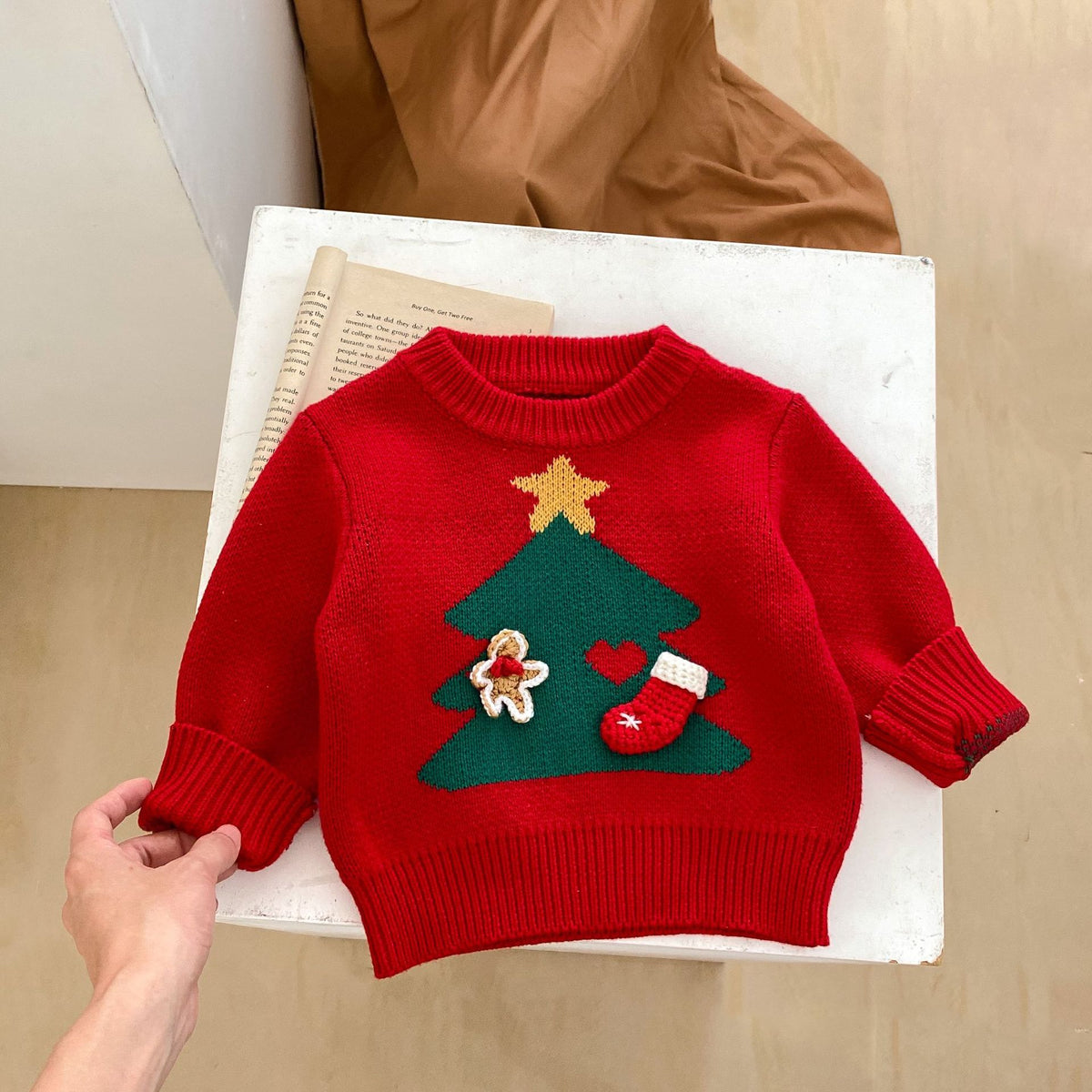 Baby Kid Girls Plant Print Christmas Sweaters Wholesale 230828341