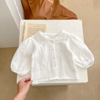 Load image into Gallery viewer, 2 Pieces Set Baby Kid Girls Solid Color Print Tops And Flower Shorts Wholesale 230828345
