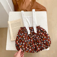 Load image into Gallery viewer, 2 Pieces Set Baby Kid Girls Solid Color Print Tops And Flower Shorts Wholesale 230828345
