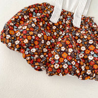 Load image into Gallery viewer, 2 Pieces Set Baby Kid Girls Solid Color Print Tops And Flower Shorts Wholesale 230828345
