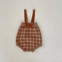 Load image into Gallery viewer, Baby Kid Girls Color-blocking Checked Bow Cardigan Rompers Wholesale 230828349
