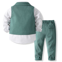 Load image into Gallery viewer, 3 Pieces Set Baby Kid Boys Solid Color Shirts Vests Waistcoats And Pants Wholesale 23082837
