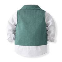 Load image into Gallery viewer, 3 Pieces Set Baby Kid Boys Solid Color Shirts Vests Waistcoats And Pants Wholesale 23082837
