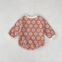 Load image into Gallery viewer, Baby Girls Flower Print Rompers Wholesale 230828373
