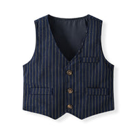 Load image into Gallery viewer, 3 Pieces Set Baby Kid Boys Striped Vests Waistcoats Solid Color Shirts And Pants Wholesale 23082838
