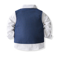 Load image into Gallery viewer, 3 Pieces Set Baby Kid Boys Solid Color Shirts Vests Waistcoats And Pants Wholesale 230828381
