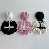 Load image into Gallery viewer, 2 Pieces Set Baby Kid Girls Solid Color Bow Jackets Outwears And Skirts Wholesale 230828393
