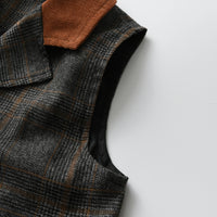 Load image into Gallery viewer, 3 Pieces Set Baby Kid Boys Solid Color Shirts Checked Vests Waistcoats And Pants Wholesale 23082856
