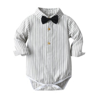 Load image into Gallery viewer, 2 Pieces Set Baby Kid Boys Striped Rompers And Solid Color Pants Wholesale 23082863
